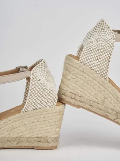 Espadrillas tacco 7cm camoscio beige
