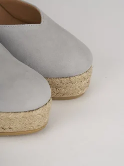 Espadrillas tacco 5cm camoscio azzurro