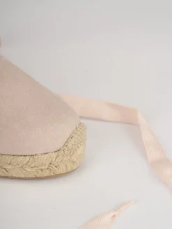 Espadrillas tacco 5cm camoscio rosa