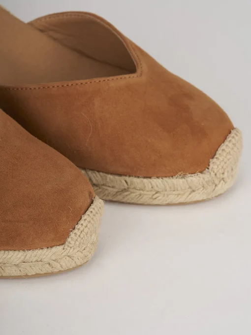 Espadrillas tacco 6cm camoscio marrone