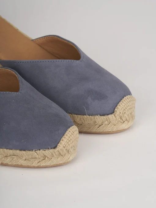 Espadrillas tacco 6cm camoscio rosa