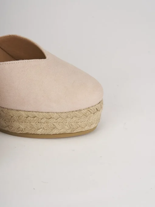 Espadrillas tacco 5cm camoscio rosa