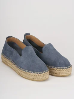 Espadrillas tacco 1cm camoscio rosa