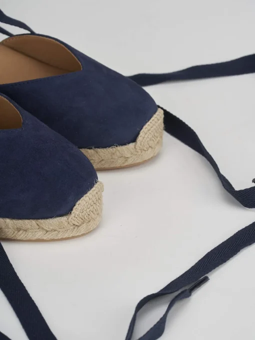 Espadrillas tacco 6cm camoscio blu