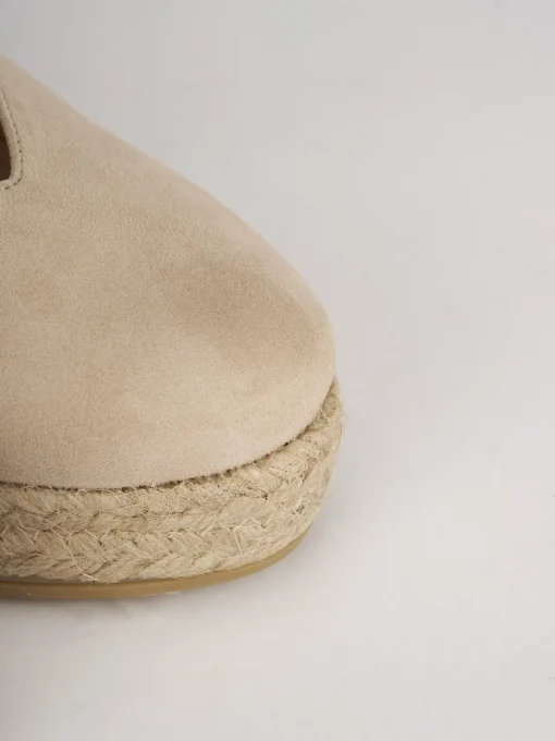 Espadrillas tacco 5cm camoscio beige