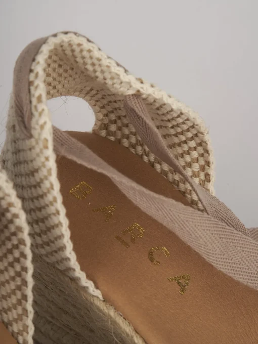 Espadrillas tacco 5cm camoscio beige