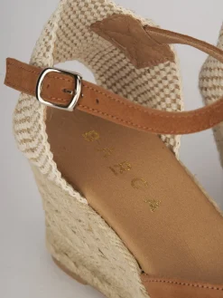 Espadrillas tacco 6cm camoscio marrone