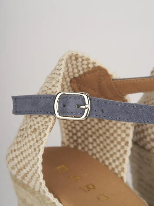 Espadrillas tacco 6cm camoscio rosa