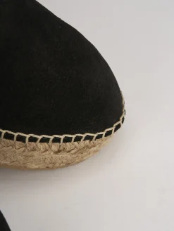 Espadrillas tacco 1cm camoscio nero