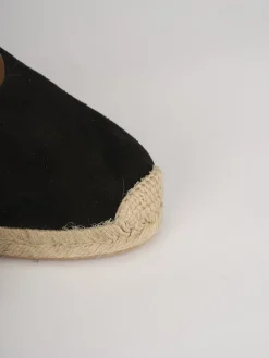 Espadrillas tacco 6cm camoscio nero