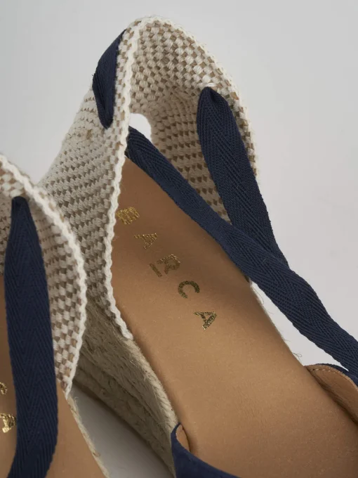 Espadrillas tacco 6cm camoscio blu