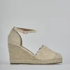 Espadrillas tacco 9cm pelle beige