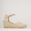 Espadrillas tacco 6cm pelle beige