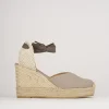 Espadrillas tacco 8cm pelle beige