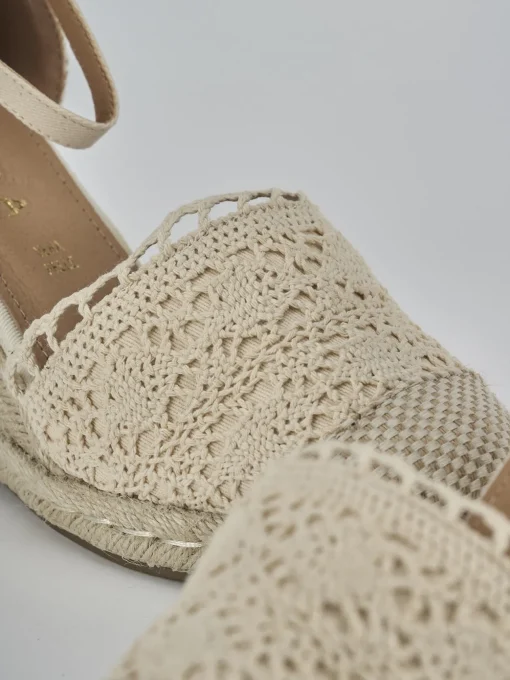 Espadrillas tacco 9cm pelle beige