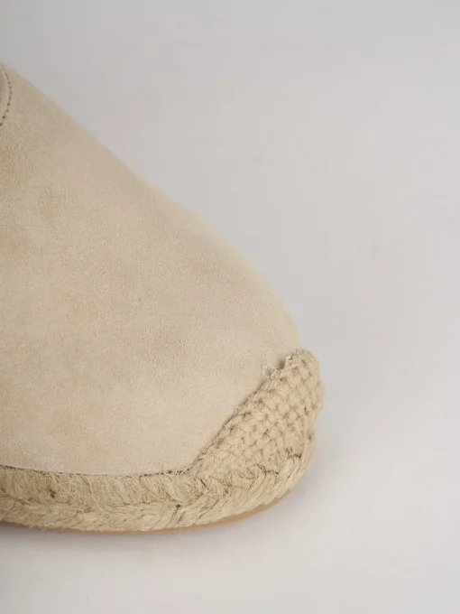 Espadrillas tacco 6cm pelle beige