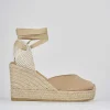 Espadrillas tacco 9cm raso oro