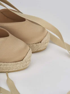 Espadrillas tacco 9cm raso oro