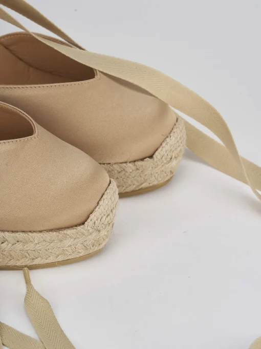 Espadrillas tacco 9cm raso oro