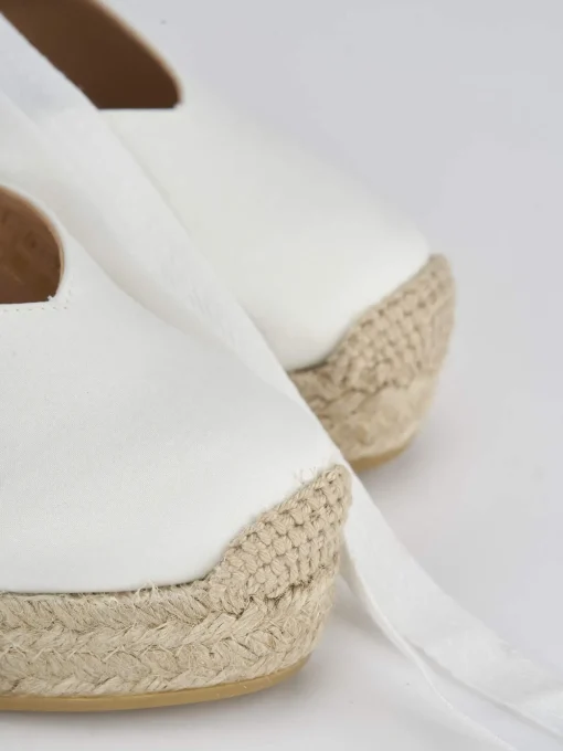 Espadrillas tacco 9cm raso bianco