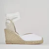 Espadrillas tacco 8cm tessuto bianco