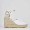 Espadrillas tacco 8cm tessuto bianco