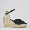 Espadrillas tacco 8cm tessuto nero