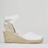 Espadrillas tacco 6cm tessuto bianco