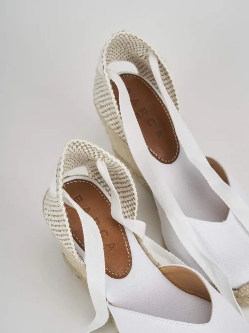 Espadrillas tacco 8cm tessuto bianco