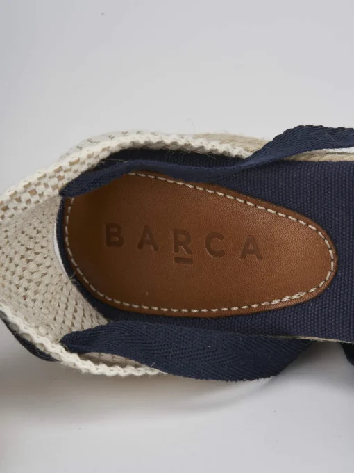 Espadrillas tacco 4cm tessuto blu