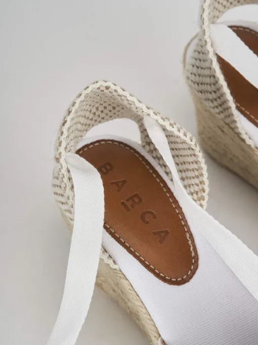 Espadrillas tacco 6cm tessuto bianco