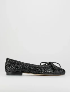 Flat shoes heel 18 cm black leather