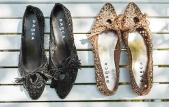 Flat shoes heel 18 cm black leather