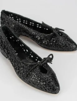 Flat shoes heel 18 cm black leather