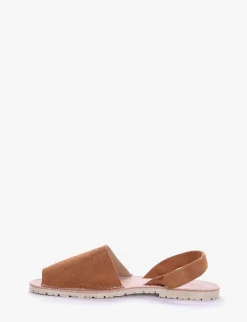 minorchina con fondo in gomma e soletto in vera pelle cuoio