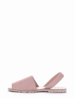 minorchina con fondo in gomma e soletto in vera pelle rosa