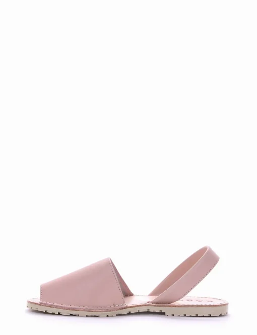 minorchina con fondo in gomma e soletto in vera pelle rosa