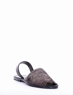 minorchina con fondo in gomma e soletto in vera pelle bronzo