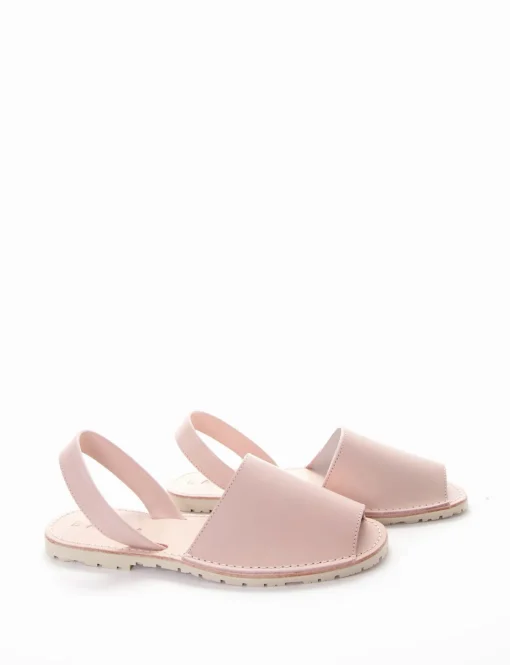 minorchina con fondo in gomma e soletto in vera pelle rosa