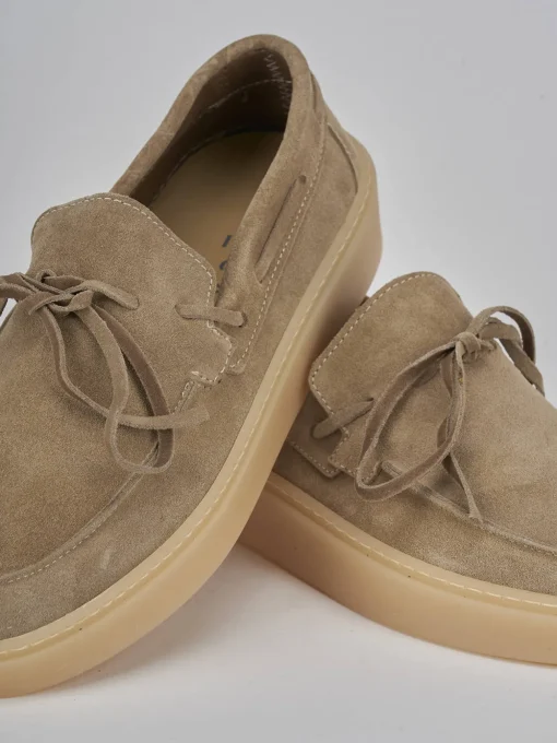 Mocassini camoscio beige