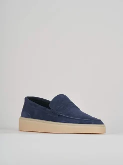 Mocassini camoscio blu