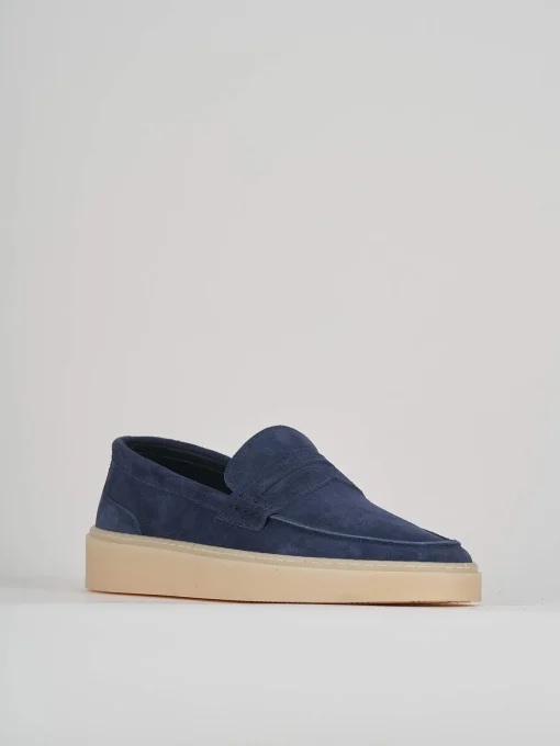 Mocassini camoscio blu