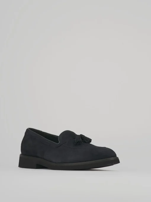 Mocassini camoscio blu