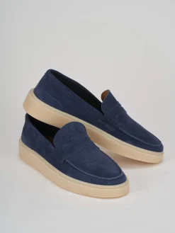 Mocassini camoscio blu