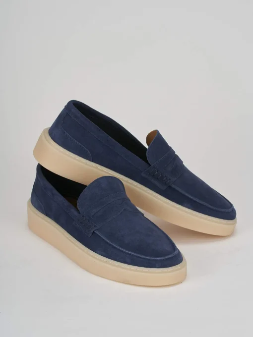 Mocassini camoscio blu