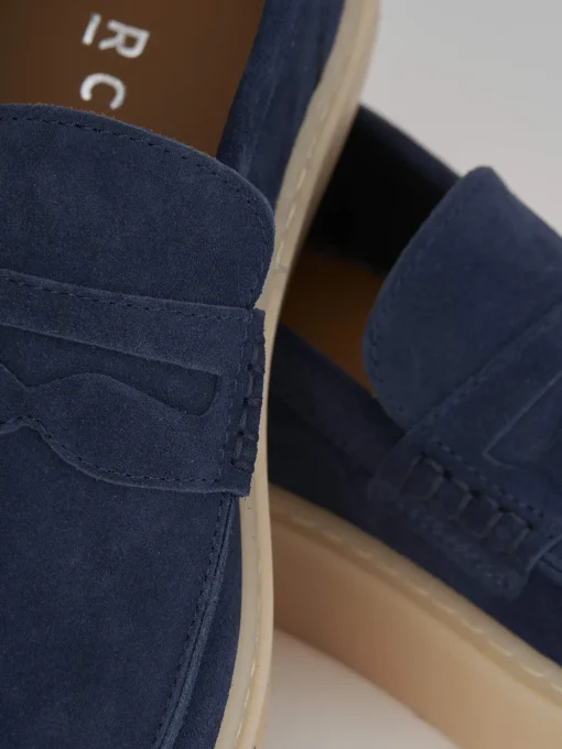 Mocassini camoscio blu