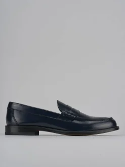Mocassini pelle blu