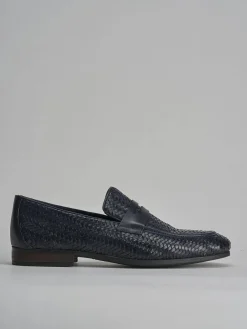 Mocassini pelle blu