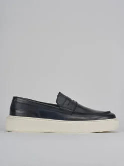 Mocassini pelle blu