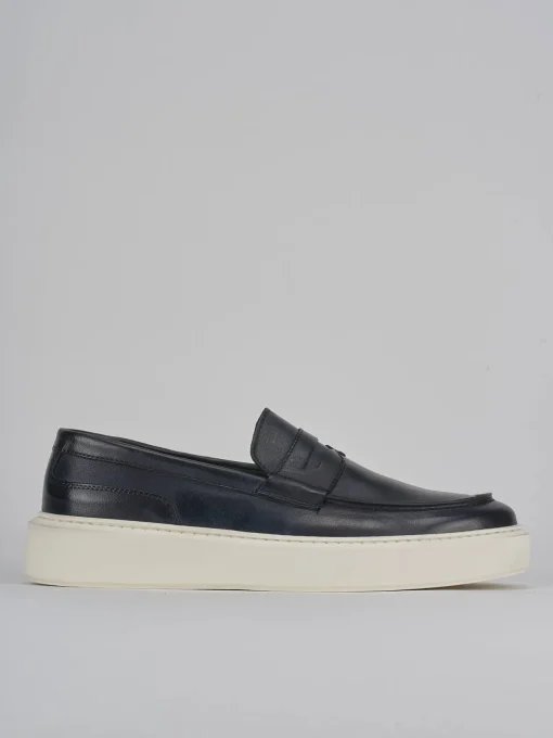 Mocassini pelle blu